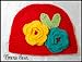 Treena Bean Girls Soft, Cute Red Crochet Flower Beanie Winter Hat Cap - Will Fit Baby to Toddlers to Youth Girls****FREE SHIPPING****