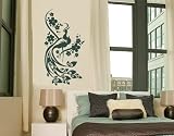 Best Quality Vinyl Wall Sticker Decals - Peacock ( Size: 47in x 91in - Color: silver ) - No: 1017