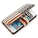 Bfun Packing Retro American Flag Card Slot Wallet Leather Cover Case for iPhone 5 5G 5S