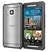 HTC One M9 Case, roocase [Glacier TOUGH] Hybrid Scratch Resistant Clear PC / TPU Armor Full Body Protection Case Cover for HTC One M9 (2015), Space Gray