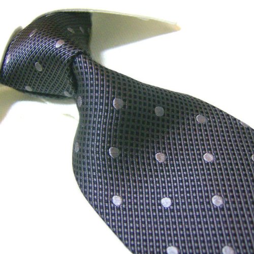 Towergem XL 100% Silk Gray Woven Tie For men Necktie Extra Long