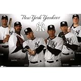 New York Yankees (Cano, Sabathia, Jeter, Rodriguez, Rivera, Texeira) Sports Poster - 22x34 Poster Print, 34x22 Poster Print, 34x22