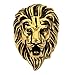 Trendsmax Retro Mens 316L Stainless Steel Roaring Lion King Ring Engraved Carved Gold Tone