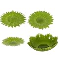 Flower Bowl and Plates - Green