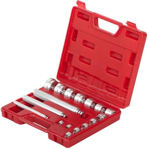 Kissemoji 17PCS Bearing Race &amp; Seal Driver Master Tool Set Aluminum Wheel Axle Set