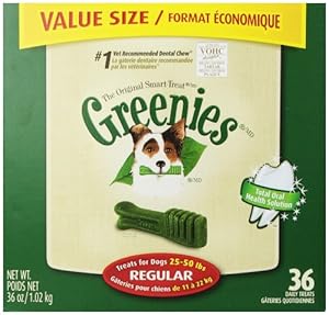 GREENIES Dental Chews Value Tub Treat for Dogs, 36oz Regular