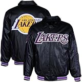 Los Angeles Lakers Faux Leather Full-Zip Varsity Jacket