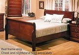 Queen Size Sleigh Bed with Traditional Style Design in Brown Cherry Finish