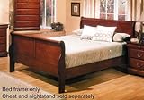 California King Sleigh Bed with Traditional Style Design in Brown Cherry Finish