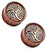 Dotted Tribal Swirl Organic Rose Wood Saddle Fit Double Flared Plugs Ear Gauges - Sold As Pair