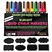 Liquid Chalk Markers Bundle: 10 smooth Paint Pens + 8 Chalkboard Labels - Fine Chisel & Bullet Tip for each Pen Marker - Charming results on: Window, Glass, non-porous Blackboards, Chalkboards & More - Fluorescent & White Wet Ink for Kids - Broad point for drawing