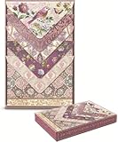 Punch Studio Plum Bird Gold Foil Embellished Note Cards with Elegant Matching Envelopes -- Set of 10