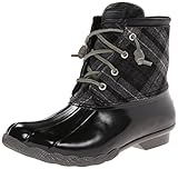 Sperry Top-Sider Women's Saltwater Boot, Black/Grey Plaid, 10 M US