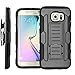 Galaxy S6 Edge Plus Case, Galaxy S6 Edge Plus Case, Starshop [Heavy Duty] Dual Layers Kickstand Case with [0.33m 9H Tempered Glass Screen Protector Included] and Locking Belt Clip (Black)