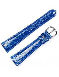 Genuine Crocodile Watchband Blue 14mm Watch band - by deBeer