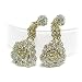 Golden Crystal Stud Flower Chain Dangle Earrings Fashion Jewelry