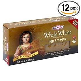 Gia Russa Whole Wheat Lasagna, 9-Ounce Boxes (Pack of 12)