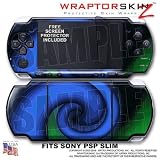 Alecias Swirl 01 Blue WraptorSkinz Skin and Screen Protector Kit fits Sony PSP Slim (PSP 2000)