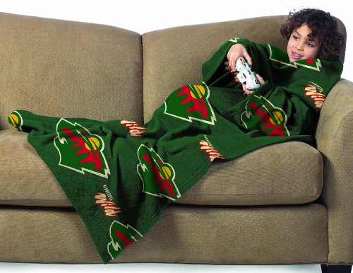 NHL Minnesota Wild Youth Comfy Throw Blanket with Sleeves