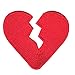 Broken Heart Emoji Iron On Embroidered Applique Patch