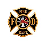 Black & Gold FD Fire Department Logo Sticker 