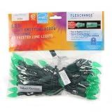 GKI Bethlehem Lighting FlexChange Indoor/Outdoor Holiday Christmas Light Set with 35 Faceted Cone-Shaped Mini LED  , Green