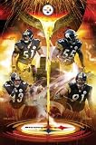 Pittsburgh Steelers (James Farrior, Joey Porter, Troy Polamalu, Aaron Smith) Sports Poster Print - 24 X 36