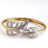 0.95 Carat 14KYG Diamond Flower Bangle