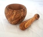 Mortier 8 cm rond et pilon en bois d'...