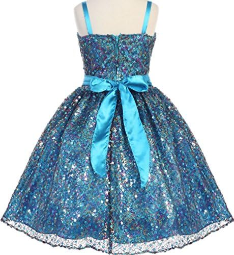 AkiDress Sleeveless Stunning Sequin and Charmeuse Sparkle Flower Girl Dress Gold 2-12