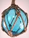 Japanese Glass Fishing Floats Fish Net Buoys Tiki Decor Light Blue