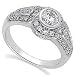14K White Gold Decorative Diamond Engagement Ring (Center stone is not included)