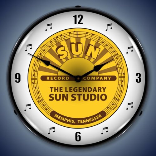Sun Records 14 Inch Lighted Wall Clock- Elvis