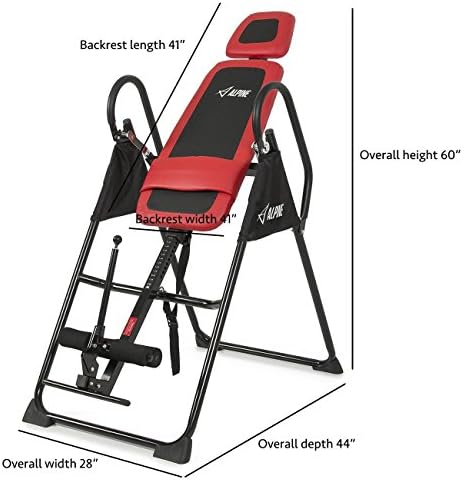 New Foldable Premium Gravity Inversion Table Back Therapy Reflexology Fitness Black/Red