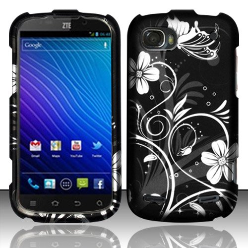 For ZTE Warp Sequent / Warp 2 N861 (Boost) Rubberized Design Cover - White Flowers