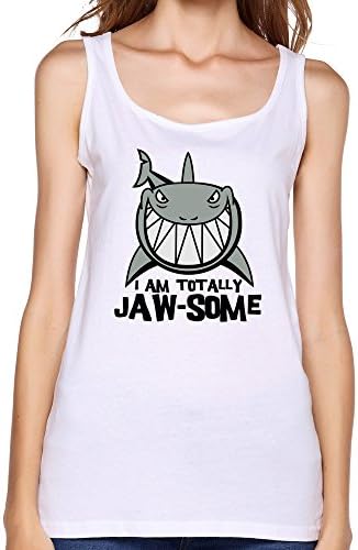 WAYNEY Custom Woman Totally Jawsome Shark Camis White L