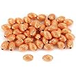 50 Copper Corrugated Oval Beads Jewelry Beading 4.5mm