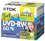 TDK  DVD-RW�ӥǥ��������(8cm)   Ķ��ξ�̻���60ʬ3��+DVD-R���̻���30ʬ�ץ�󥿥֥�1�� ����ѥå� [DVD-RW60HCX3N+PW]