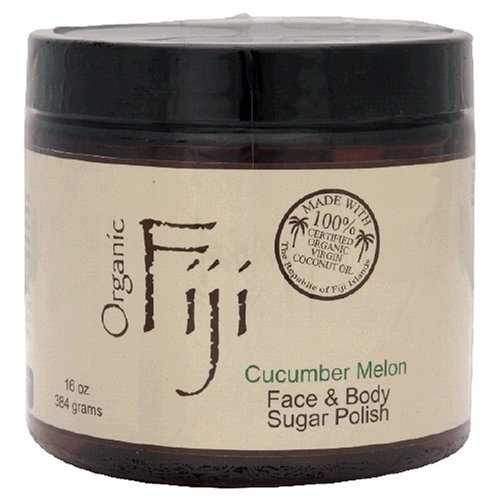 Organic Fiji Face & Body Sugar Polish, Cucumber Melon, 16-Ounces by Organic Fiji