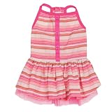 Zack & Zoey Cotton Striped Seersucker Dog Dress, Small/Medium, 14-Inch, Pink