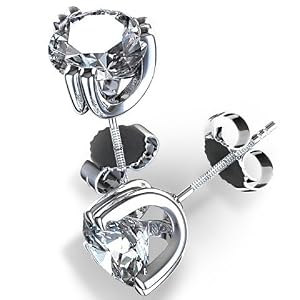 Diamond Impressions 1002285 Astonishing 4 ct. Diamond Stud Earrings 14k White Gold, G-I, VS2