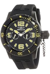 Invicta Men's 1796 Specialty Black Dial Black Polyurethane Strap Watch