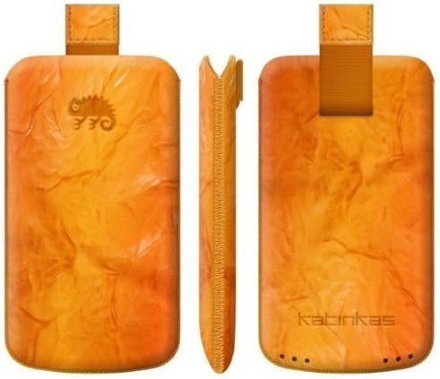 Katinkas Premium Leather Case for HTC Desire Z Washed - 1 Pack - Retail Packaging - Orange (400433)