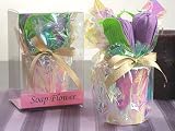 Lavendar Soap Tulips In Flower Pot (Set of 18) - Baby Shower Gifts & Wedding Favors