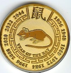 Gold Year of the Rat Coin