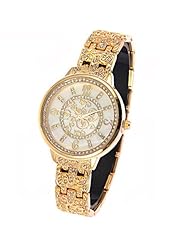 Stylish Fully-jewelled Quartz Bracelet Style Wrist Watch Analog Watch with Round Case for Woman Lady - Gold SWWM1-226939
