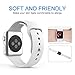 Teslasz Apple Watch Band,Soft Silicone Replacement Sport Wristbands Straps for Apple Watch(White 38 MM)