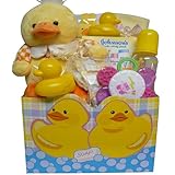 Sweet Baby Rubber Ducky Bath Time Gift Basket for Boys or Girls