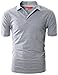 Ohoo Mens Slim Fit Short Sleeve Polo Comfort Soft Fine Cotton Blend Shirt