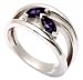 Rubie Rae Sterling Silver Triple Band Ring with Purple Marquise Stones Size L